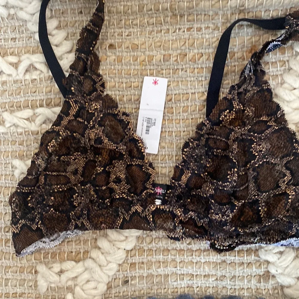 NWT 2 Medium Cosabella Bralette Lace animal print Nude flirty bandeau strapless - Picture 7 of 10